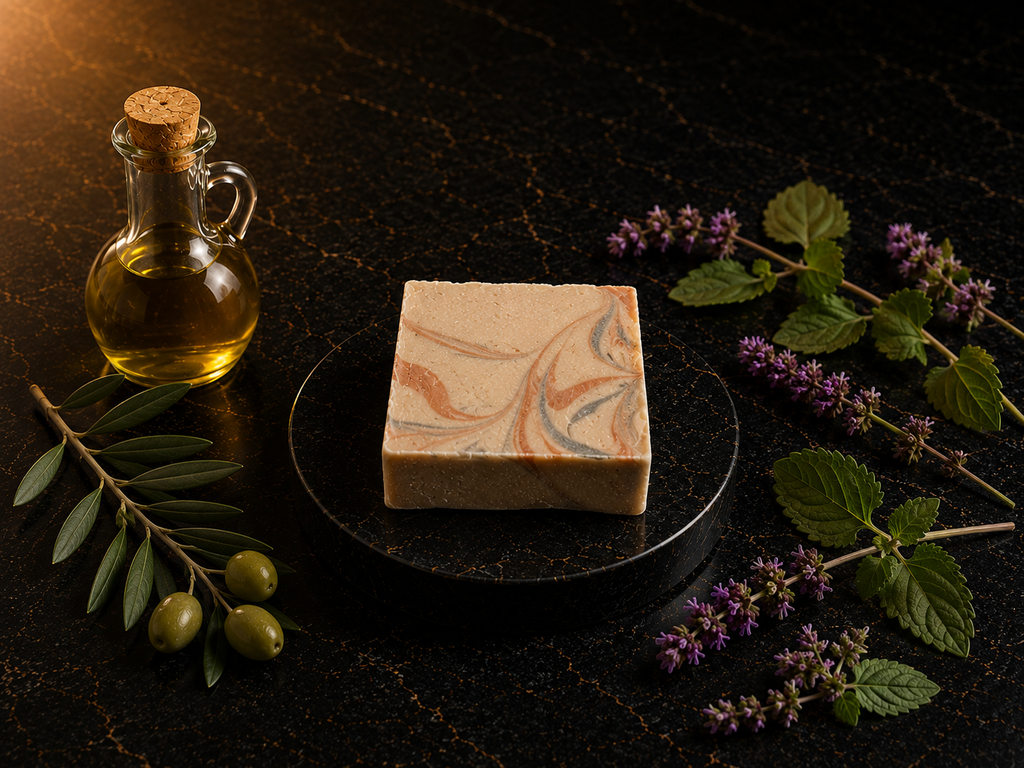 Savon à l'huile d'olive patchouli – marbrage du savon artisanal M&J